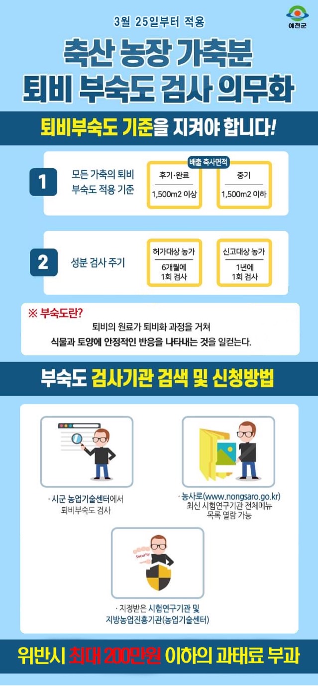5.축산 농장 가축분 퇴비 부숙도 검사 의무화
